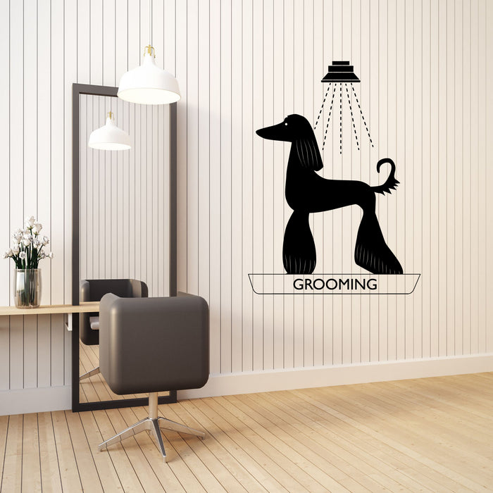 Grooming Vinyl Wall Decal Dog Pet Beauty Shop Salon Stickers Mural (k108)
