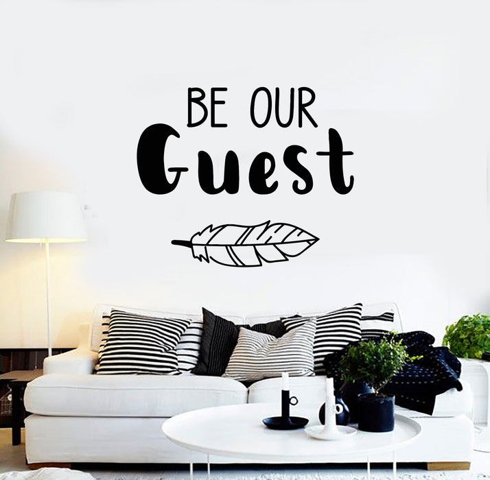Vinyl Wall Decal Be Our Guest Lettering Home Decor Welcome Stickers Mural (g1374)