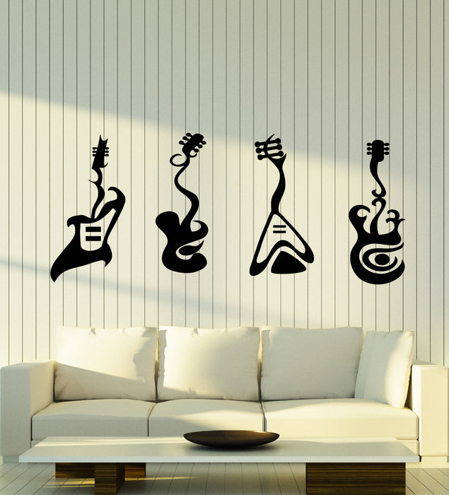 Vinyl Wall Decal Musical Instrument Store Rock And Roll Electric Guitar Stickers Mural (g2281)
