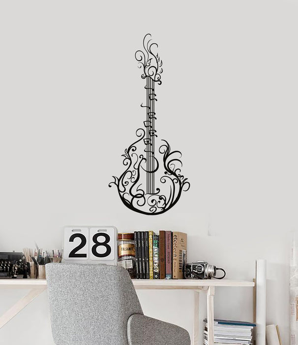 Vinyl Wall Decal Guitar Pattern Music Musical Instrument Home Decor Stickers Mural (ig6106)