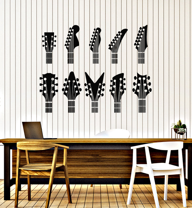 Vinyl Wall Decal Guitar Musical Room Instruments Musician Stickers Mural (g1254)