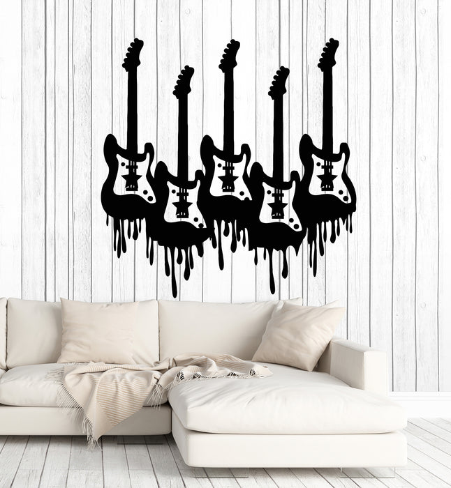 Vinyl Wall Decal Musical Instrument Electric Guitar Rock Music Stickers Mural (g1386)