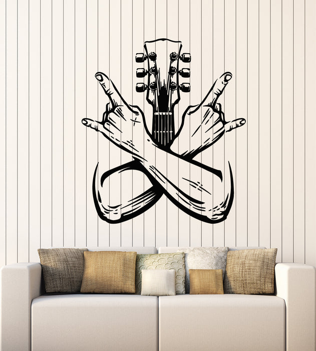 Vinyl Wall Decal Guitarist Band Rock Star Music Guitar Musical Instrument Stickers Mural (g1477)