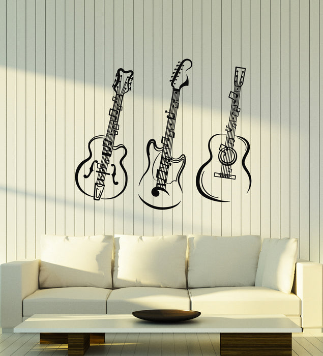 Vinyl Wall Decal Music Rock Pop Notes Guitar Musical Instrument Stickers Mural (g1513)