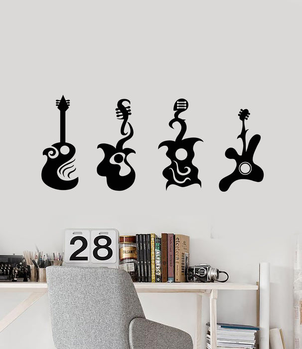 Vinyl Wall Decal Music Rock N Roll Guitarist Electric Guitar Stickers Mural (g2280)