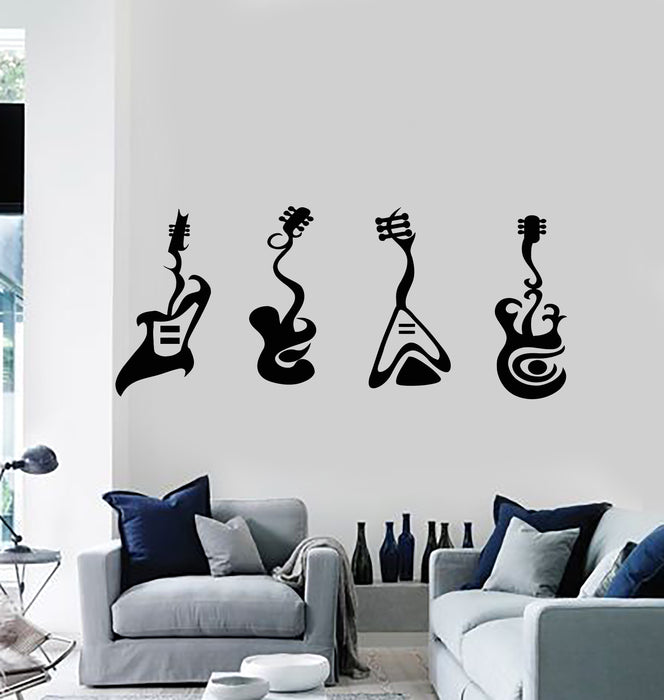 Vinyl Wall Decal Musical Instrument Store Rock And Roll Electric Guitar Stickers Mural (g2281)