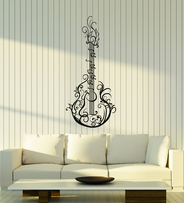 Vinyl Wall Decal Guitar Pattern Music Musical Instrument Home Decor Stickers Mural (ig6106)
