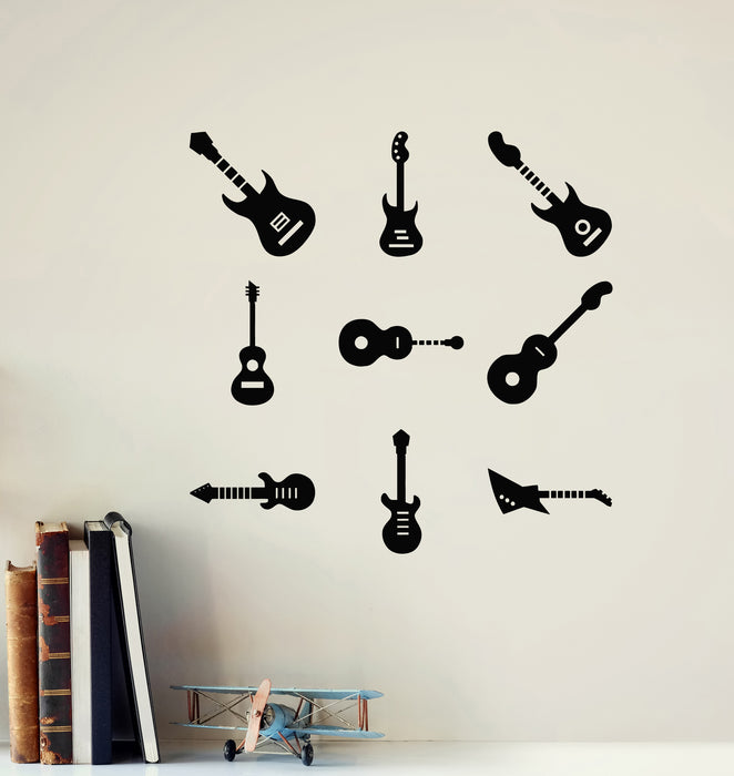 Vinyl Wall Decal Electric Guitar Musical Instrument Music Teen Room Stickers Mural (g5755)