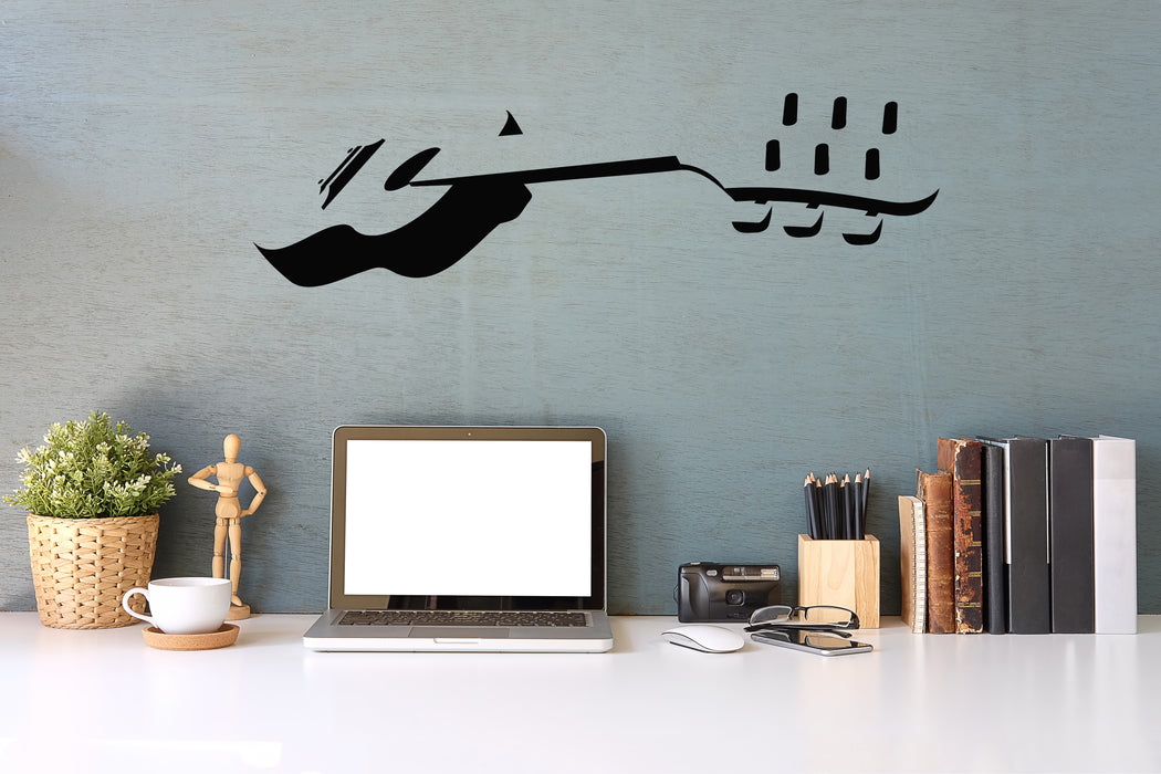 Vinyl Wall Decal Abstract Acoustic Guitar Musical Instrument Stickers Mural (g8221)