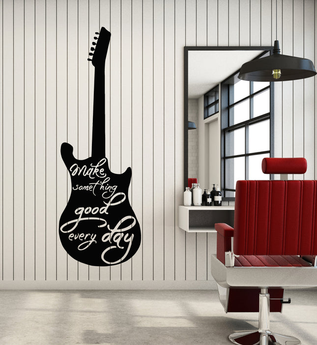 Vinyl Wall Decal Make Something Guitar Motivation Phrase Stickers Mural (g5215)