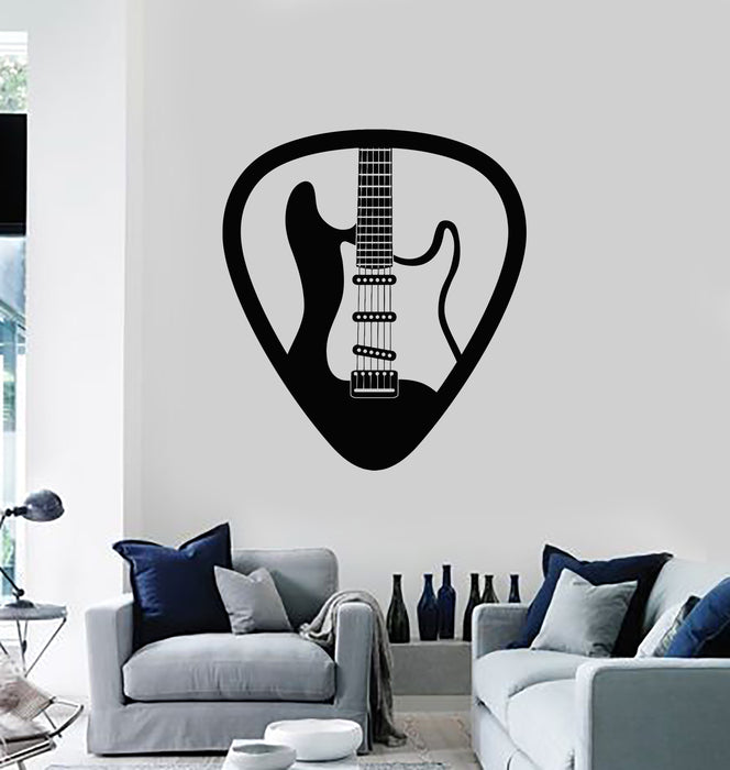 Vinyl Wall Decal Electric Guitar Musical Instrument Music Mediator Stickers Mural (g3859)