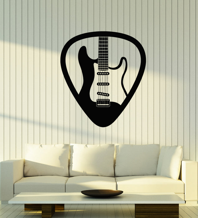 Vinyl Wall Decal Electric Guitar Musical Instrument Music Mediator Stickers Mural (g3859)