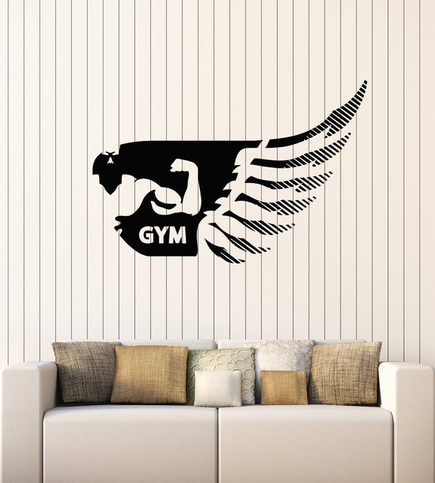Vinyl Wall Decal Wing Muscle Body Gym Fitness Sport Stickers Mural (g1816)