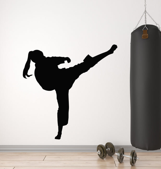 Vinyl Wall Decal MMA Girl Martial Arts Sport Karate Fight Stickers Mural (g707)