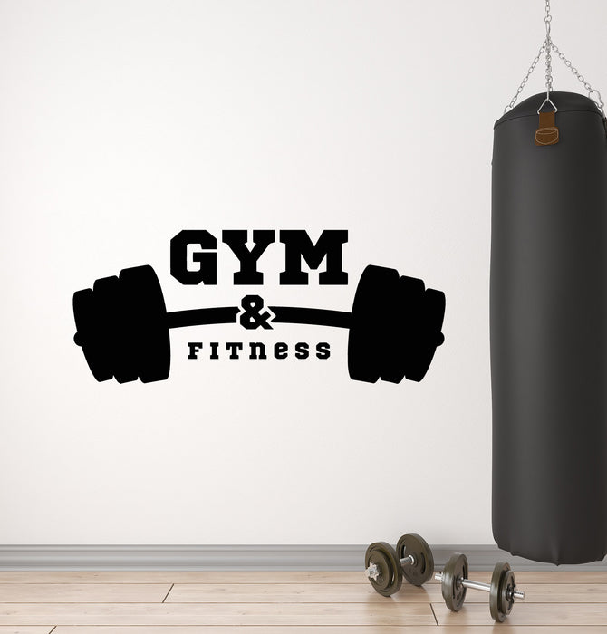 Vinyl Wall Decal Athletic Fitness Club Iron Gym Bodybuilding Sport Stickers Mural (g921)
