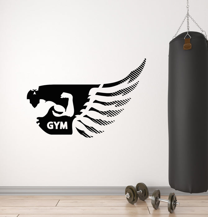 Vinyl Wall Decal Wing Muscle Body Gym Fitness Sport Stickers Mural (g1816)
