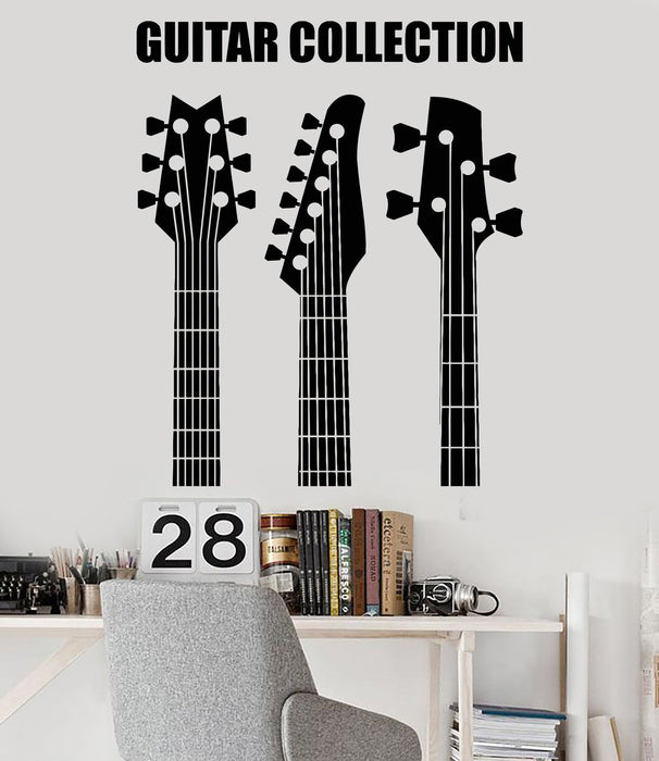 Vinyl Wall Decal Guitar Collection Shop Musical Instruments Stickers Unique Gift (941ig)