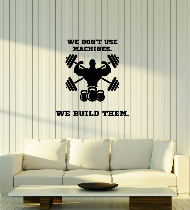 Vinyl Wall Decal Gym Motivation Quote Fitness Club Bodybuilding Sports Interior Stickers Mural (ig5700)