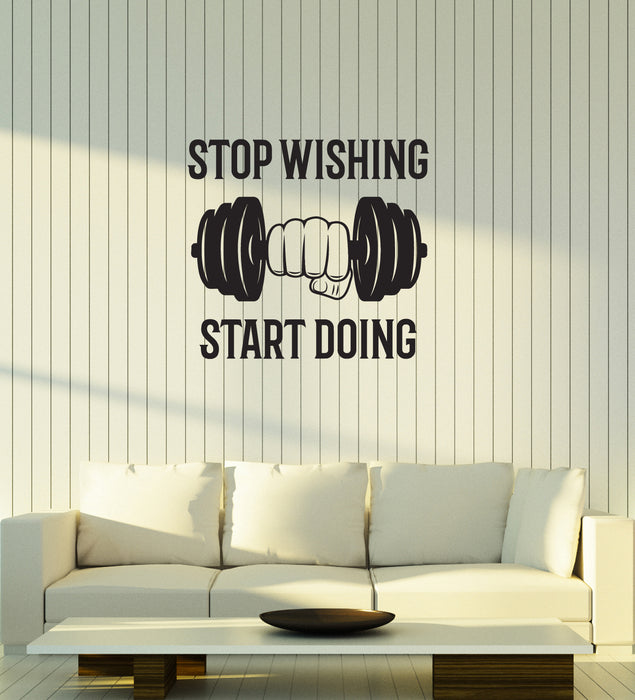 Vinyl Wall Decal Gym Motivational Phrase Quote Words Fitness Center Interior Stickers Mural (ig5980)