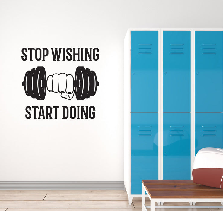 Vinyl Wall Decal Gym Motivational Phrase Quote Words Fitness Center Interior Stickers Mural (ig5980)