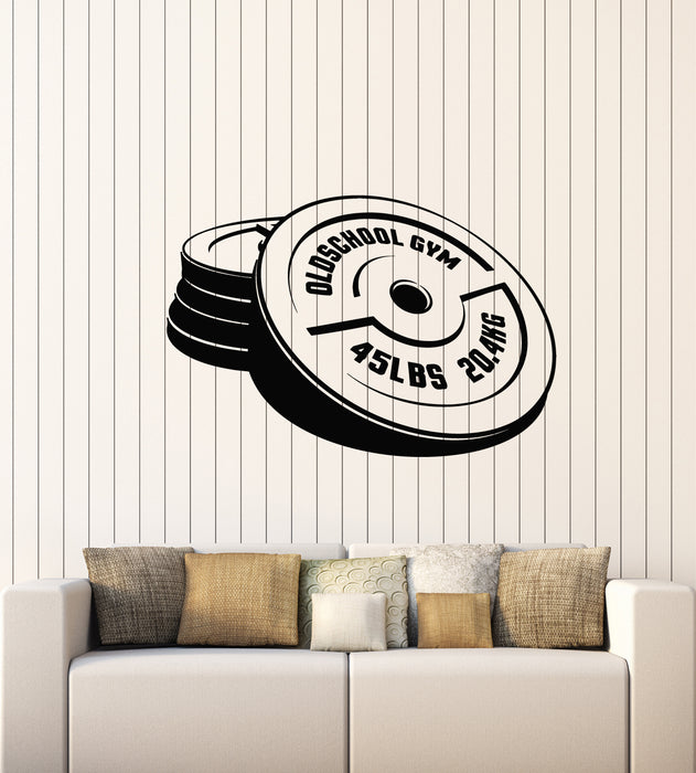 Vinyl Wall Decal Old School Gym Bodybuilding Iron Weight Sports Stickers Mural (g1497)