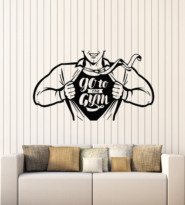 Vinyl Wall Decal Go To The Gym Athletic Figure Fitness Sport Stickers Mural (g1921)