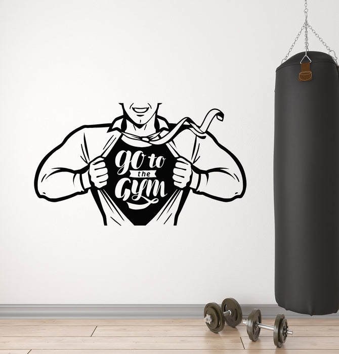 Vinyl Wall Decal Go To The Gym Athletic Figure Fitness Sport Stickers Mural (g1921)