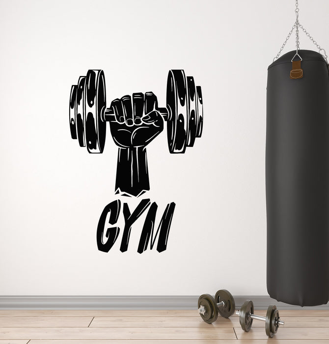 Vinyl Wall Decal Dumbbell Gym Man Fitness Sport Healthy Lifestyle Stickers Mural (g2118)