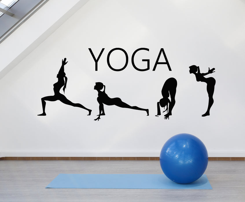 Vinyl Wall Decal Yoga Pose Centre Meditation Beautiful Body Stickers Mural (g422)