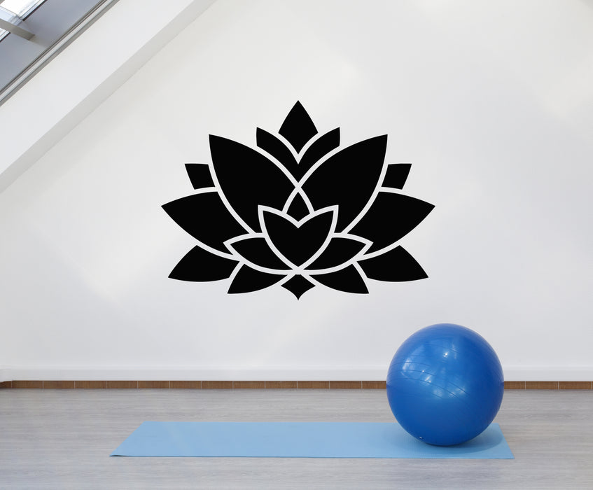 Vinyl Wall Decal Lotus Abstract Flower Nature Yoga Studio Stickers Mural (g453)