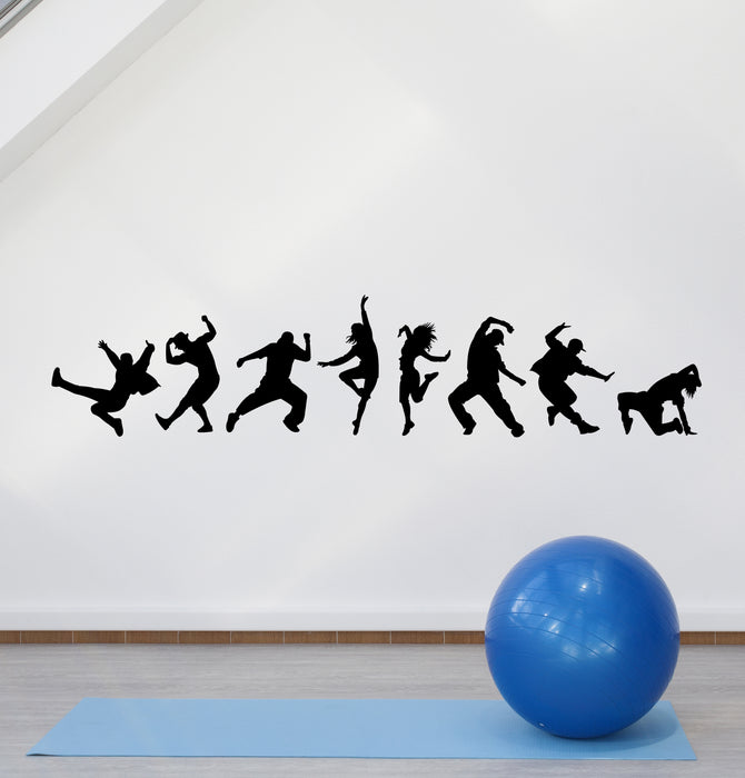 People Dancing Vinyl Wall Decal Decor for Gym Dancing Yoga Salon Health Decoration Stickers Mural (k013)