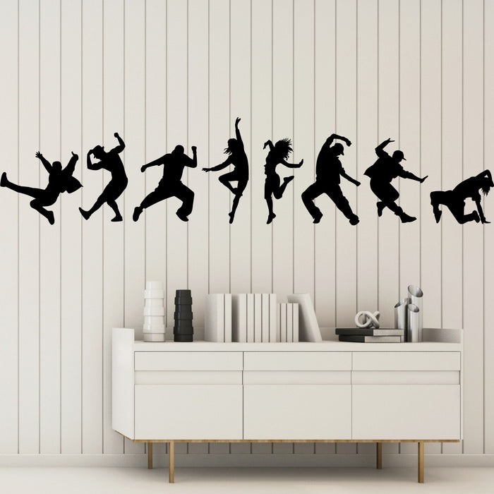 People Dancing Vinyl Wall Decal Decor for Gym Dancing Yoga Salon Health Decoration Stickers Mural (k013)