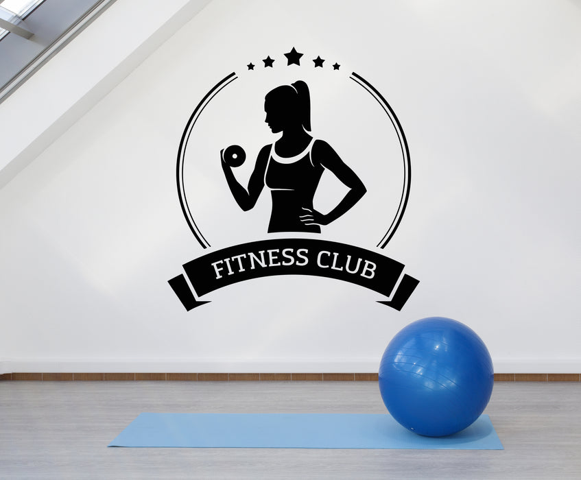 Vinyl Wall Decal Fitness Club Girl Woman Sports Gym Decor Stickers Mural (g5966)