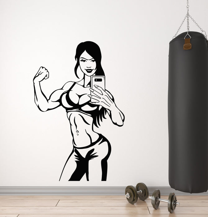 Vinyl Wall Decal Girl Muscle Gym Fitness Bodybuilding Sports Decor Stickers Mural (g5642)