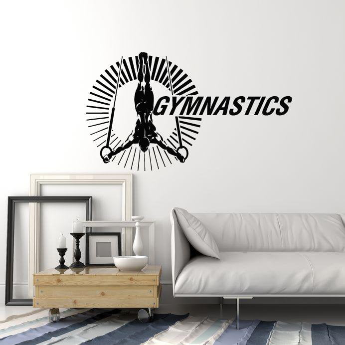 Vinyl Wall Decal Gymnast Athlete Gymnastics Rings Sports Decor Stickers Mural (ig5358)