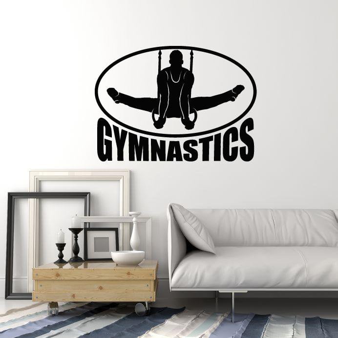 Vinyl Wall Decal Gymnastics Rings Athlete Man Sports Art Stickers Mural (ig5446)