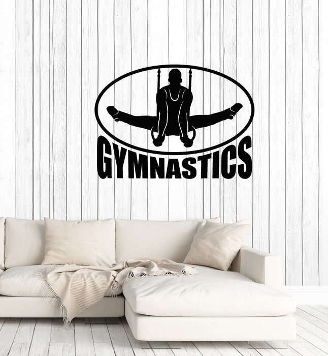 Vinyl Wall Decal Gymnastics Rings Athlete Man Sports Art Stickers Mural (ig5446)