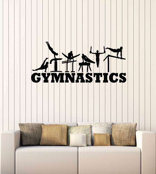 Vinyl Wall Decal Acrobatics Gymnastic Air Athletes Gymnastics Stickers Mural (g3722)
