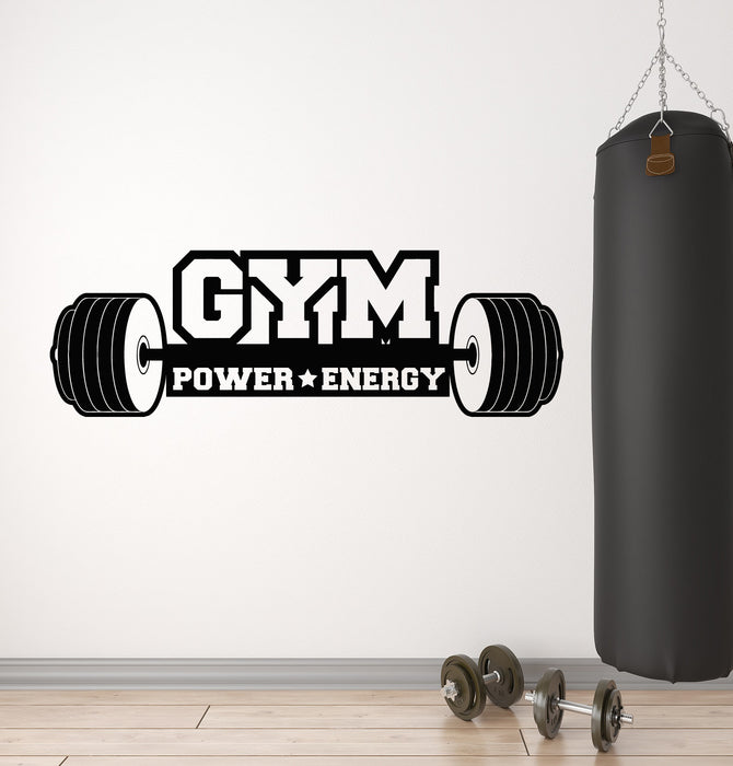 Vinyl Wall Decal Sport Motivation Gym Power Energy Fitness Stickers Mural (g3685)