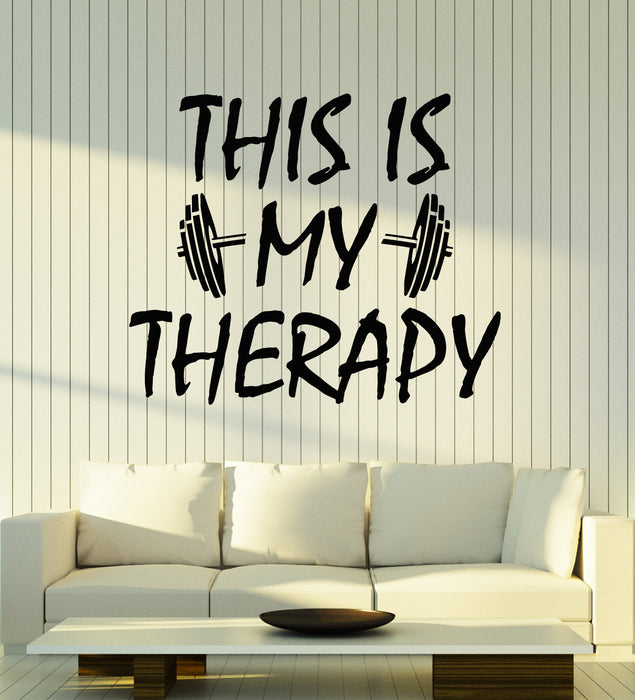 Vinyl Wall Decal Gym My Therapy Health Lifestyle Sport Fitness Phrase Stickers Mural (g7669)