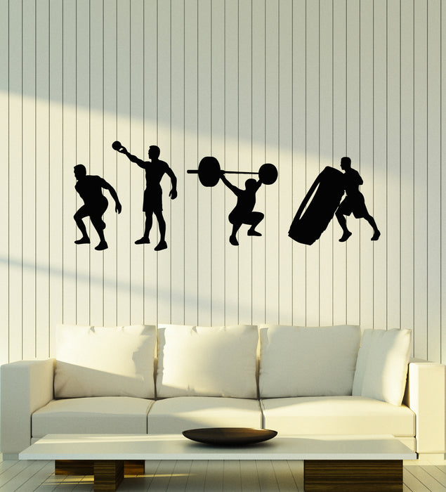 Vinyl Wall Decal Gym Iron Sports Weight Fitness Muscled Stickers Mural (g3562)