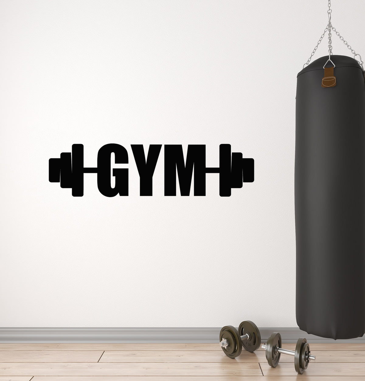 Vinyl Wall Decal Fitness Gym Weight Iron Sports For Man Stickers Mural ...