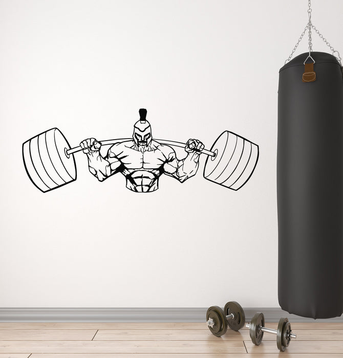 Vinyl Wall Decal Fitness Sports Home Gym Rod Muscle Strength Stickers Mural (g3737)