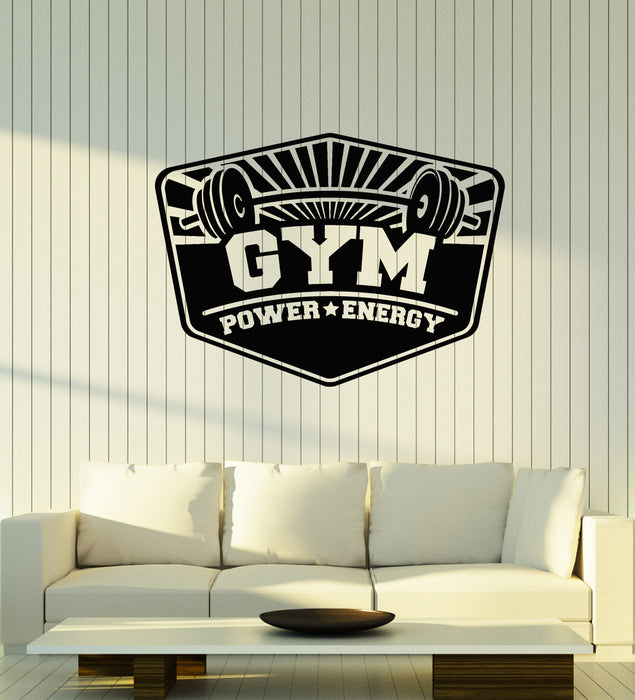 Vinyl Wall Decal Fitness Gym Bodybuilding Sports Power Energy Stickers Mural (g3844)