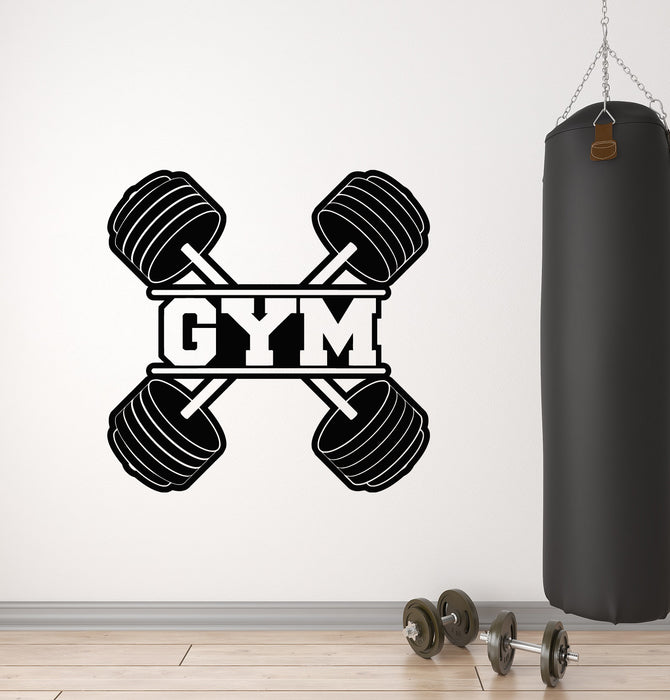 Vinyl Wall Decal Gym Man Fitness Bodybuilding Iron Sports Stickers Mural (g3881)