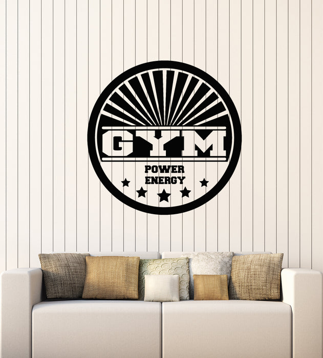 Vinyl Wall Decal Gym Man Muscles Bodybuilding Iron Sports Power Stickers Mural (g3882)