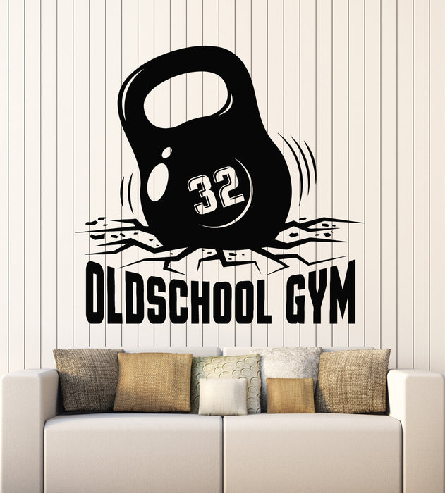 Vinyl Wall Decal Oldschool Gym Fitness Sports Healthy Training Stickers Mural (g5353)