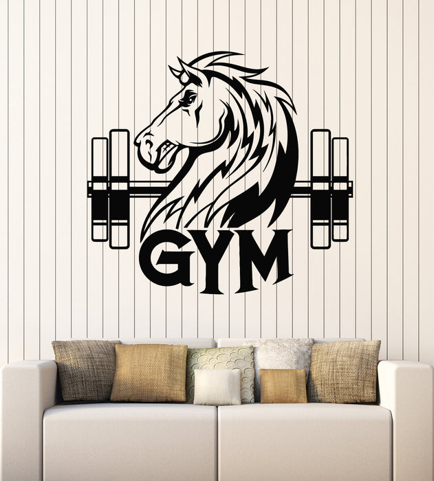 Vinyl Wall Decal Gym Barbell Iron Man Sports Fitness Club Stickers Mural (g5440)