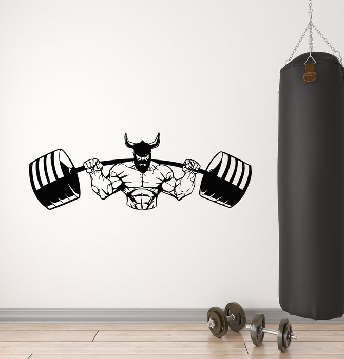 Vinyl Wall Decal Strongman Viking Musculed Fitness Gym Sports Stickers Mural (g6299)