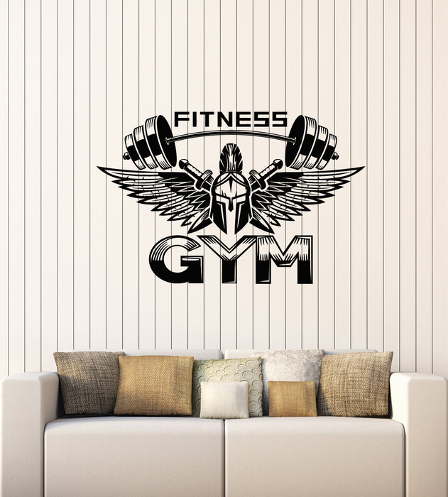 Vinyl Wall Decal Fitness Kettlebell Bodybuilding Man Gym Motivation Stickers Mural (g7745)